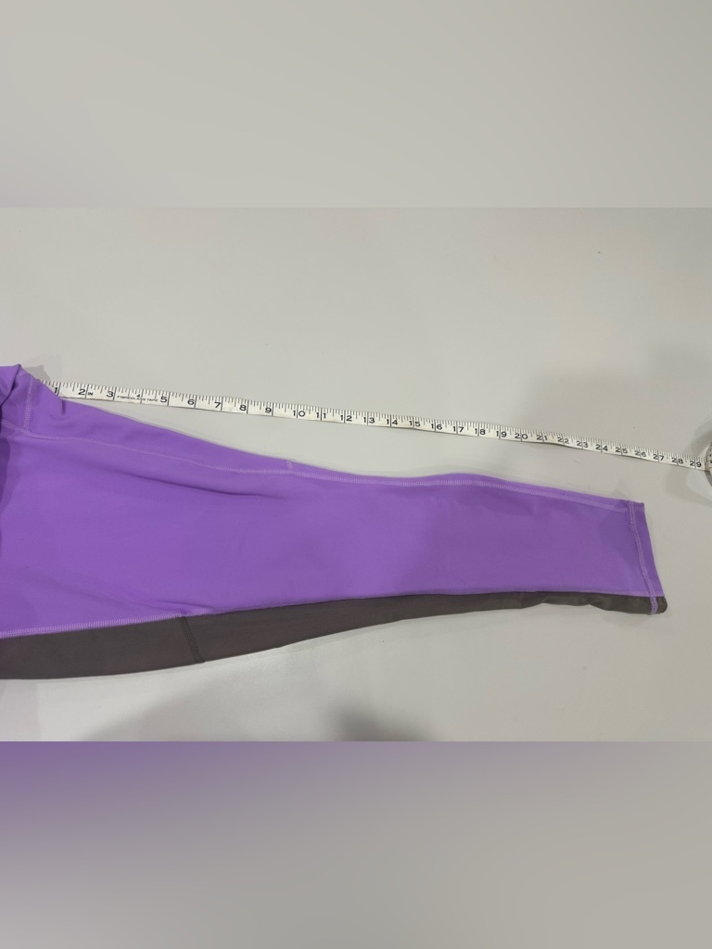 Fabletics Purple Athletic Leggings with Brown Side Panels - Picture 3 of 5